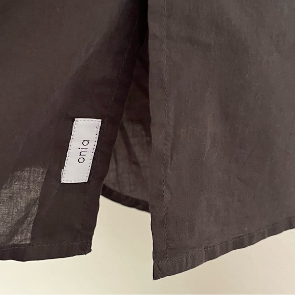 Onia Albert Shirt Mens Size L Button Down Dark Gray Charcoal - Picture 5 of 6